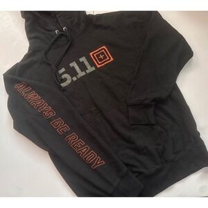 5.11 Tactical Mens Always Be Ready Graphic Hoodie Black Orange Medium Pullover